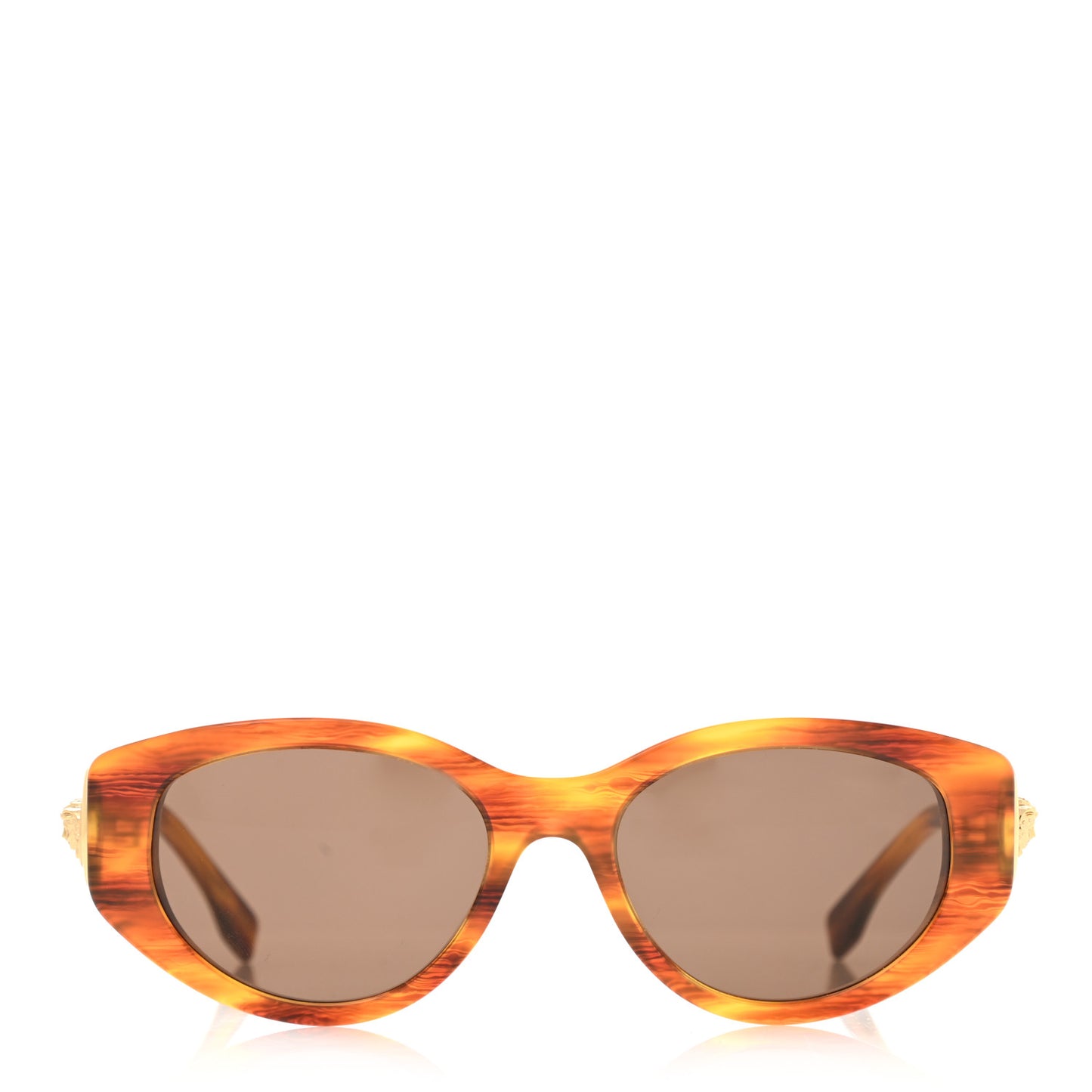 X VERSACE Fendace Oval Havana Sunglasses FE 40054I Gold