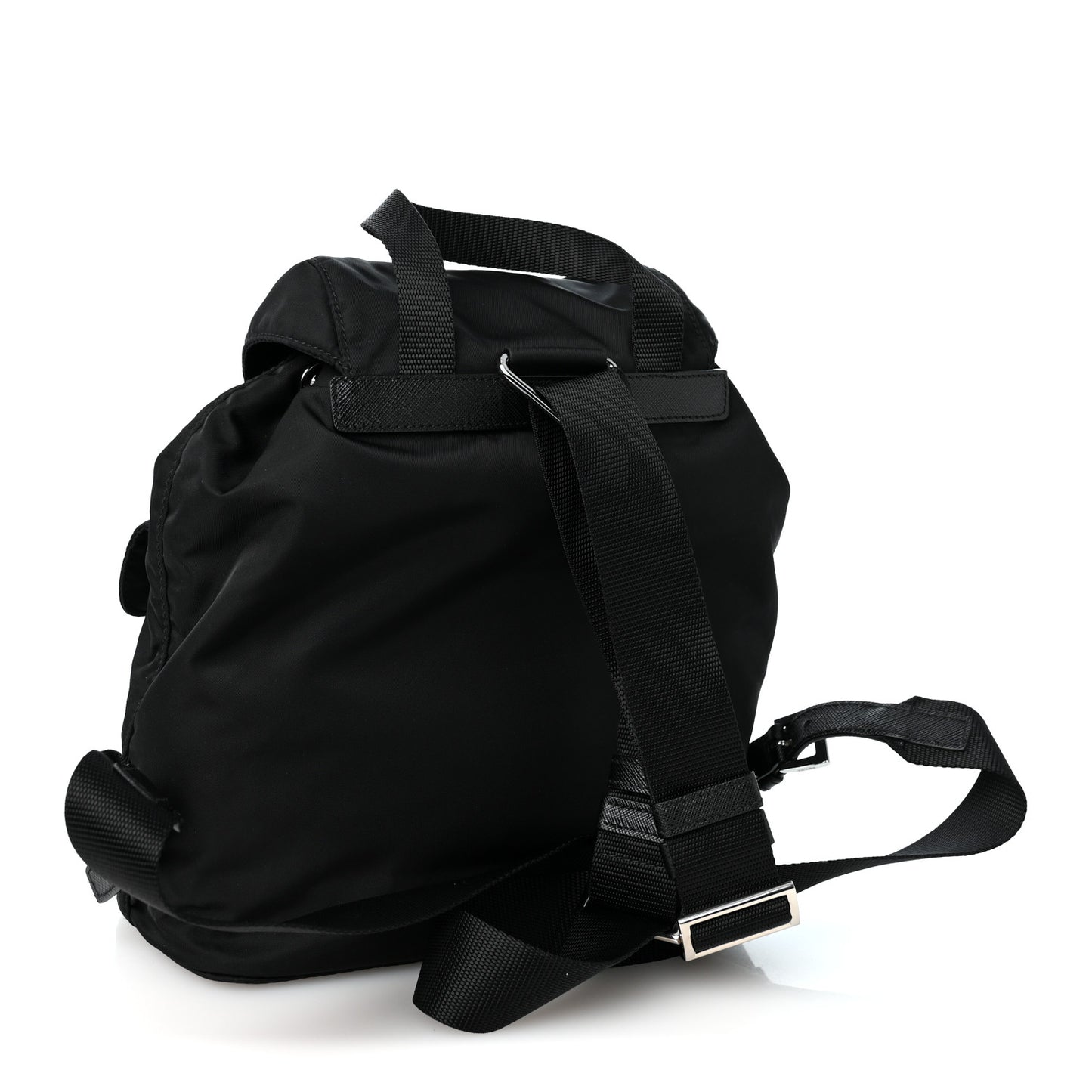 Re-Nylon Vela Saffiano Small Backpack Black