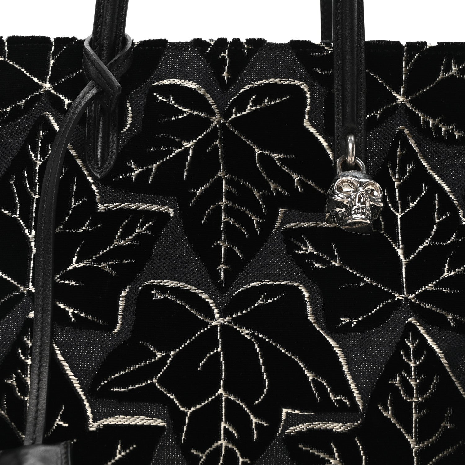 Alexander McQueen Velvet Shopper Tote Black 7 of 9