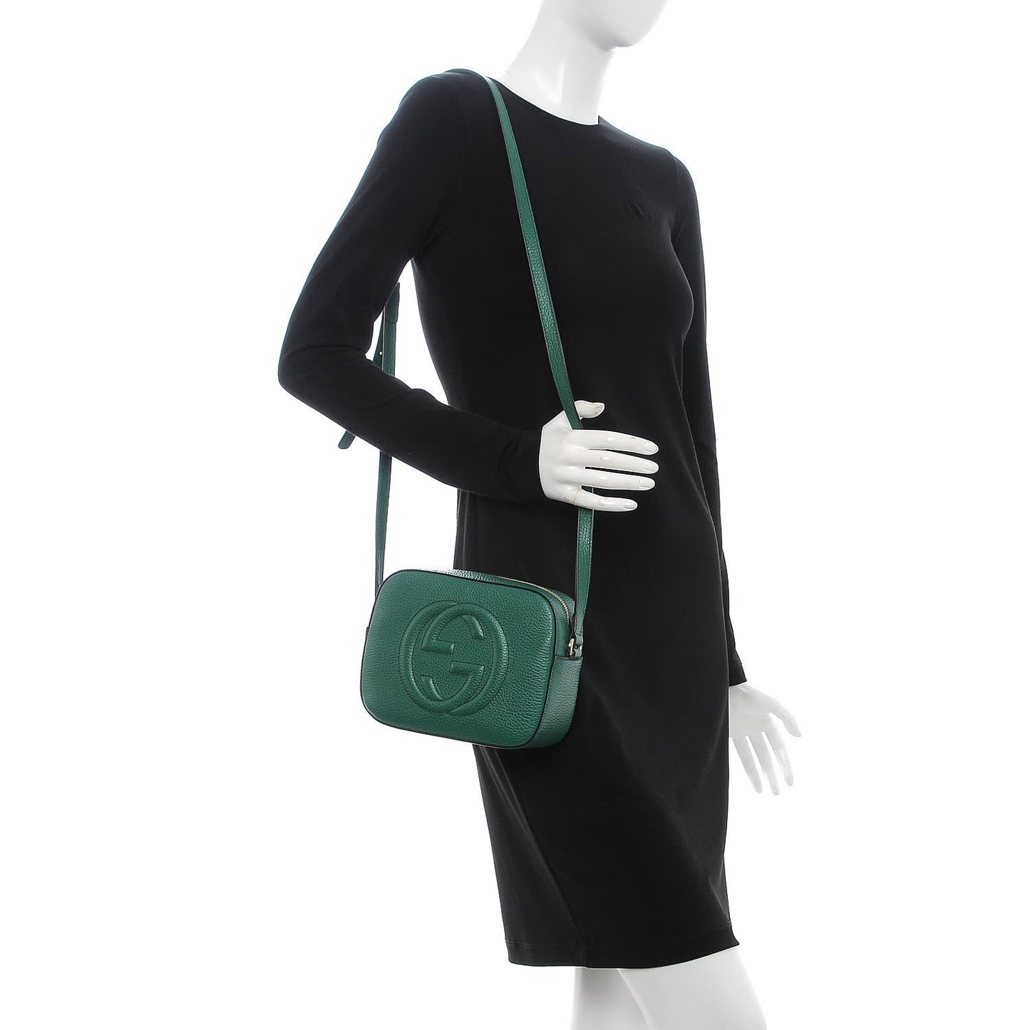 Pebbled Calfskin Small Soho Disco Bag Emerald Green