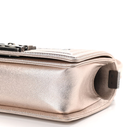 Chanel Metallic Calfskin Crystal Studded Small Boy Flap Light Pink 10 of 11