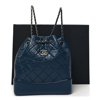 Chanel Aged Calfskin Quilted Small Gabrielle Backpack Navy 11 of 11