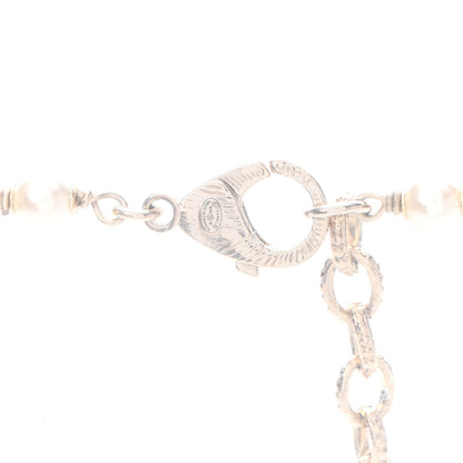 Chanel Crystal Pearl Star CC Short Necklace Silver 4 of 4