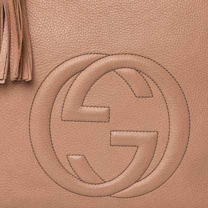 Gucci Pebbled Calfskin Large Soho Hobo Camelia 16 of 21
