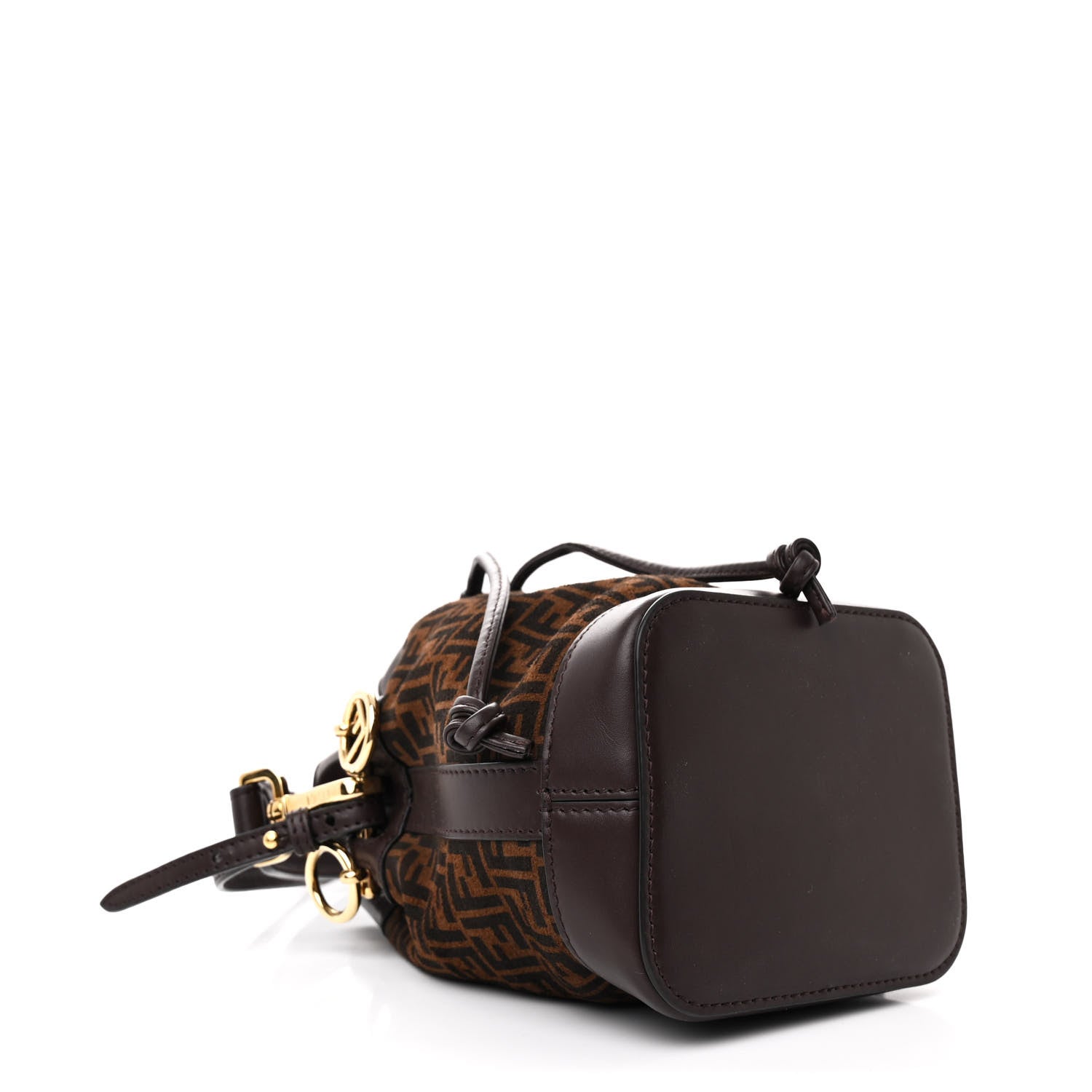 Fendi Suede Vitello King F is Fendi Micro FF Mini Mon Tresor Bucket Bag Sigaro Marrone Ebano 4 of 10