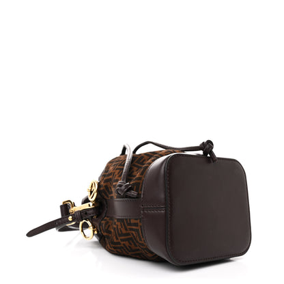 Fendi Suede Vitello King F is Fendi Micro FF Mini Mon Tresor Bucket Bag Sigaro Marrone Ebano 4 of 10