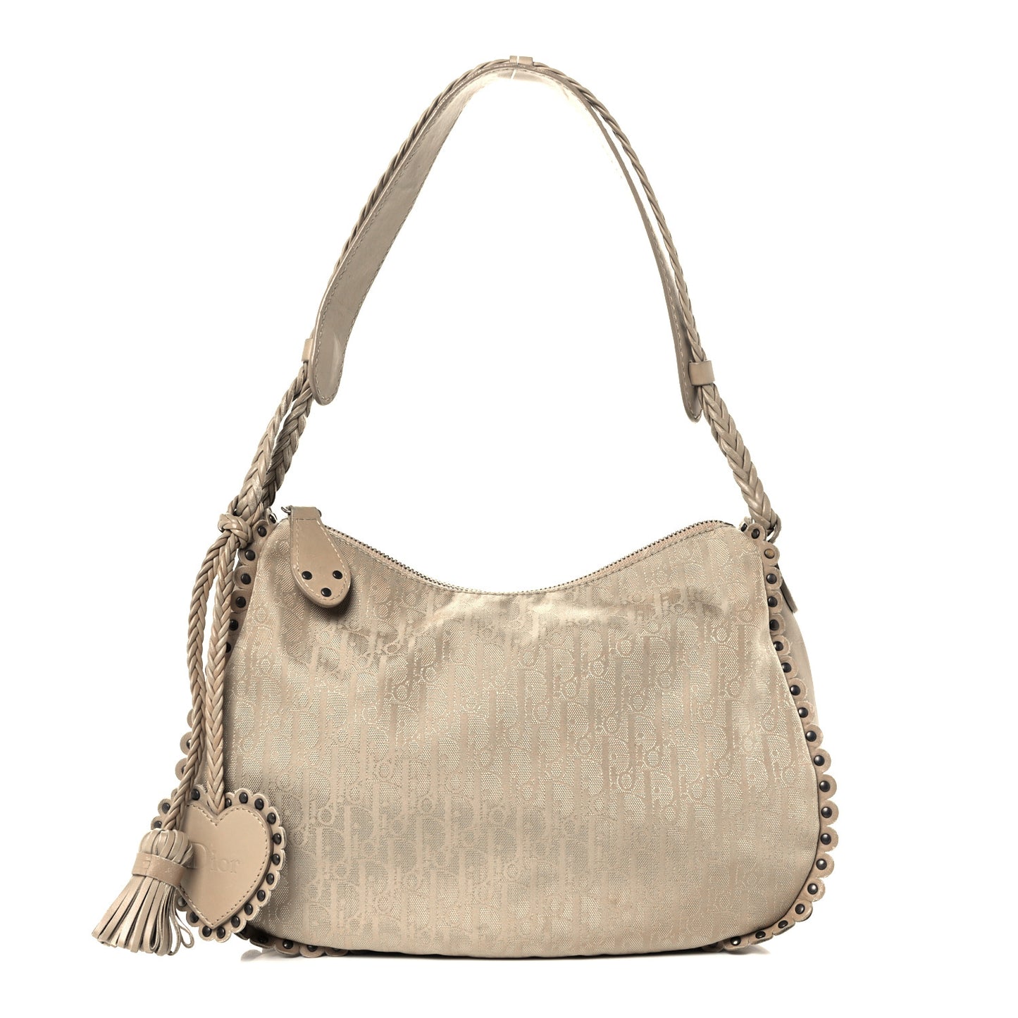 Monogram Braided Hobo Beige