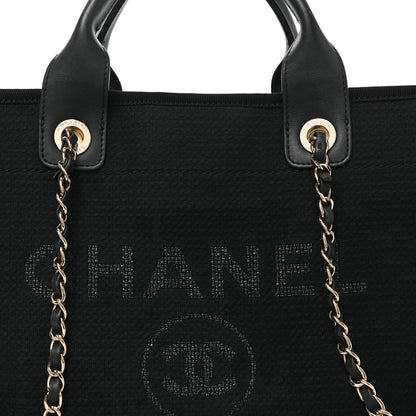 Chanel Mixed Fibers Small Deauville Tote Black 7 of 9