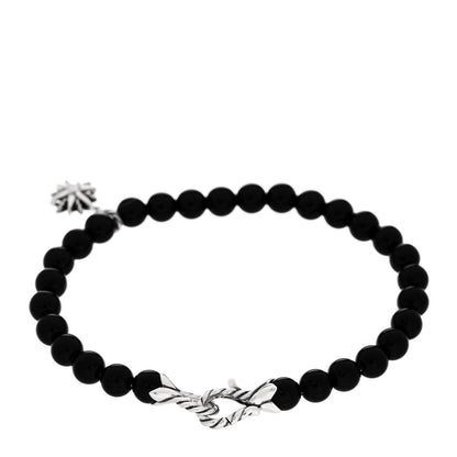 David Yurman Sterling Silver Diamond Black Onyx Starburst Bead Bracelet 2 of 3