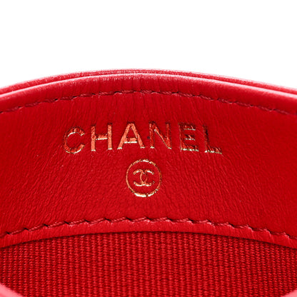 Chanel Lambskin Plexiglass Quilted Coco Love Card Holder Red 6 of 8