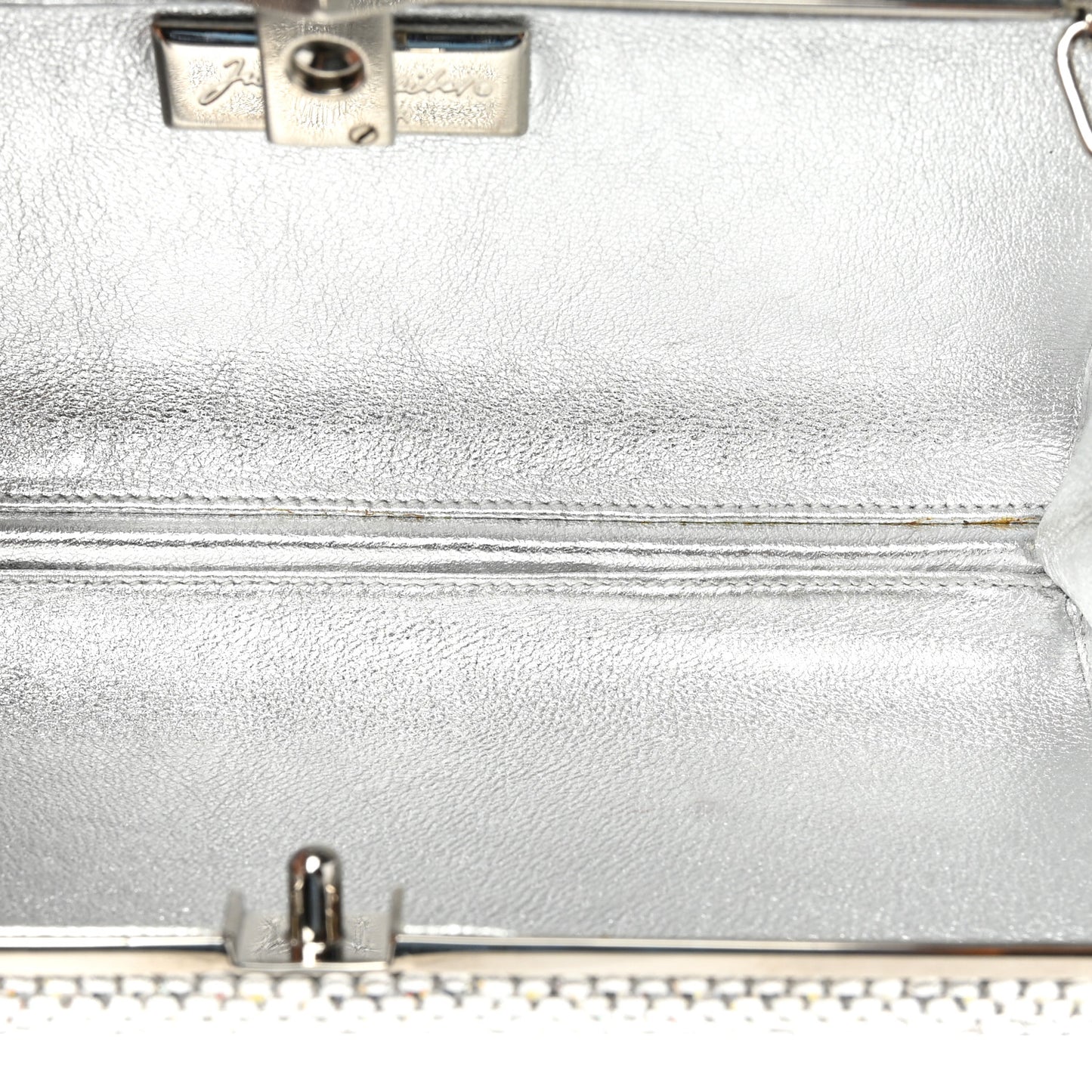 Swarovski Crystal Minaudiere Clutch Silver