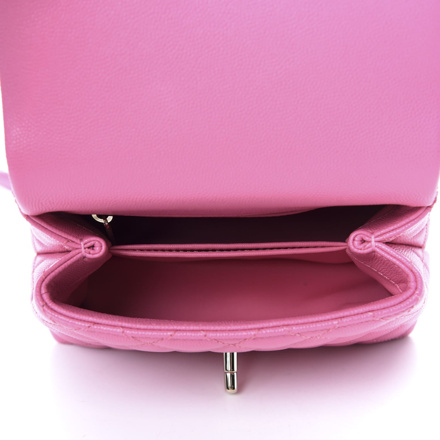 Chanel Caviar Quilted Lizard Embossed Extra Mini Coco Handle Flap Pink 5 of 10