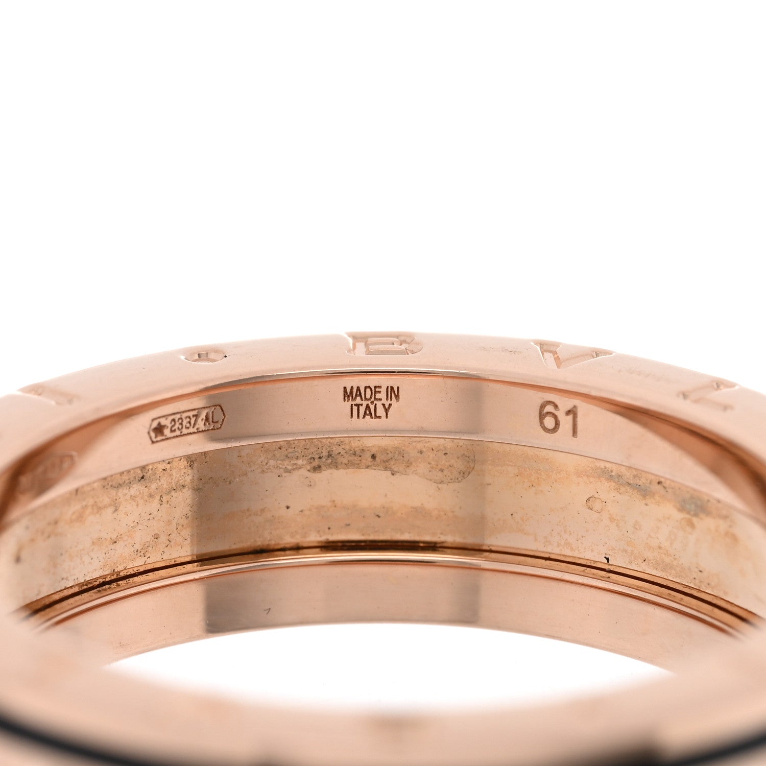 Bulgari 18K Rose Gold Black Ceramic B.Zero1 Rock One-Band Ring 61 9.5 4 of 4
