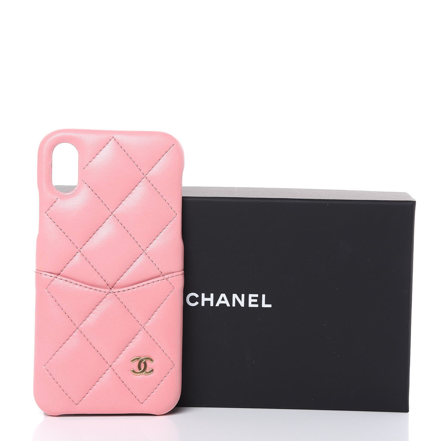 Chanel Lambskin Quilted iPhone X Coco Tech Case Pink 442396