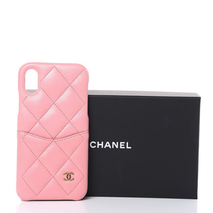 Chanel Lambskin Quilted iPhone X Coco Tech Case Pink 7 of 7