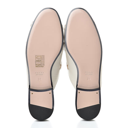 Gucci Goatskin Bee Star Embroidered Womens Princetown Slippers 34 Mystic White 5 of 10