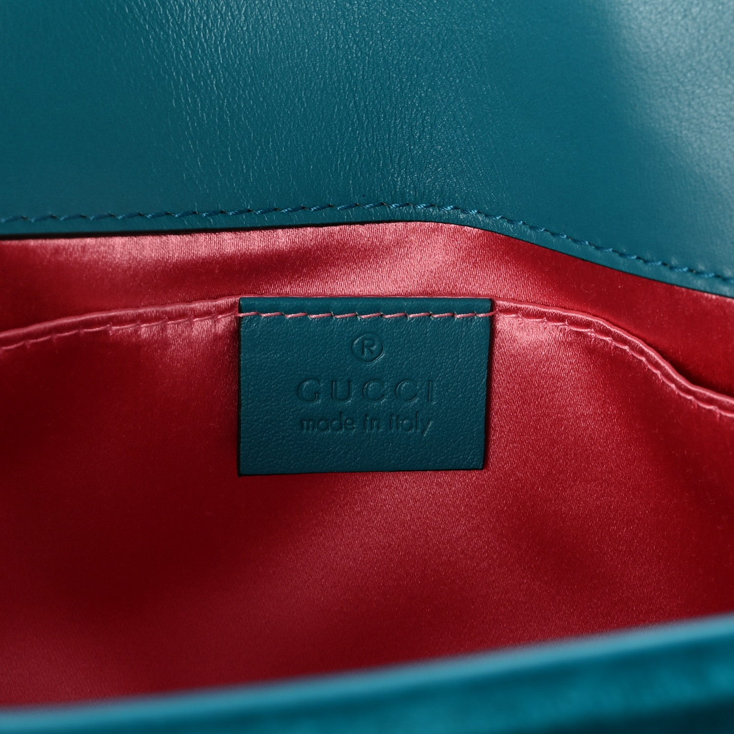 Gucci Velvet Matelasse Mini GG Marmont Shoulder Bag Pavone Cyan 6 of 10