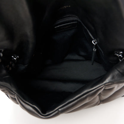 Saint Laurent Lambskin Quilted Monogram Monochrome Medium Loulou Puffer Chain Satchel Black 5 of 10