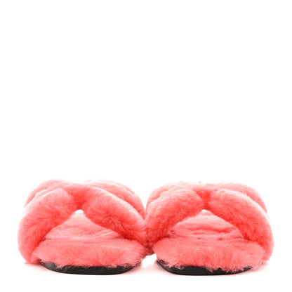 Hermes Woolskin Oran Sandals 38 Rose Du Desert 3 of 9