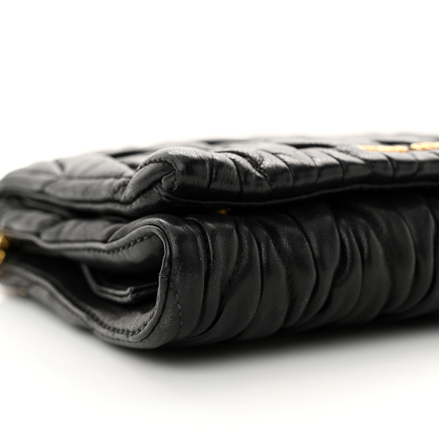 Miu Miu Nappa Matelasse Chain Crossbody Black 9 of 12