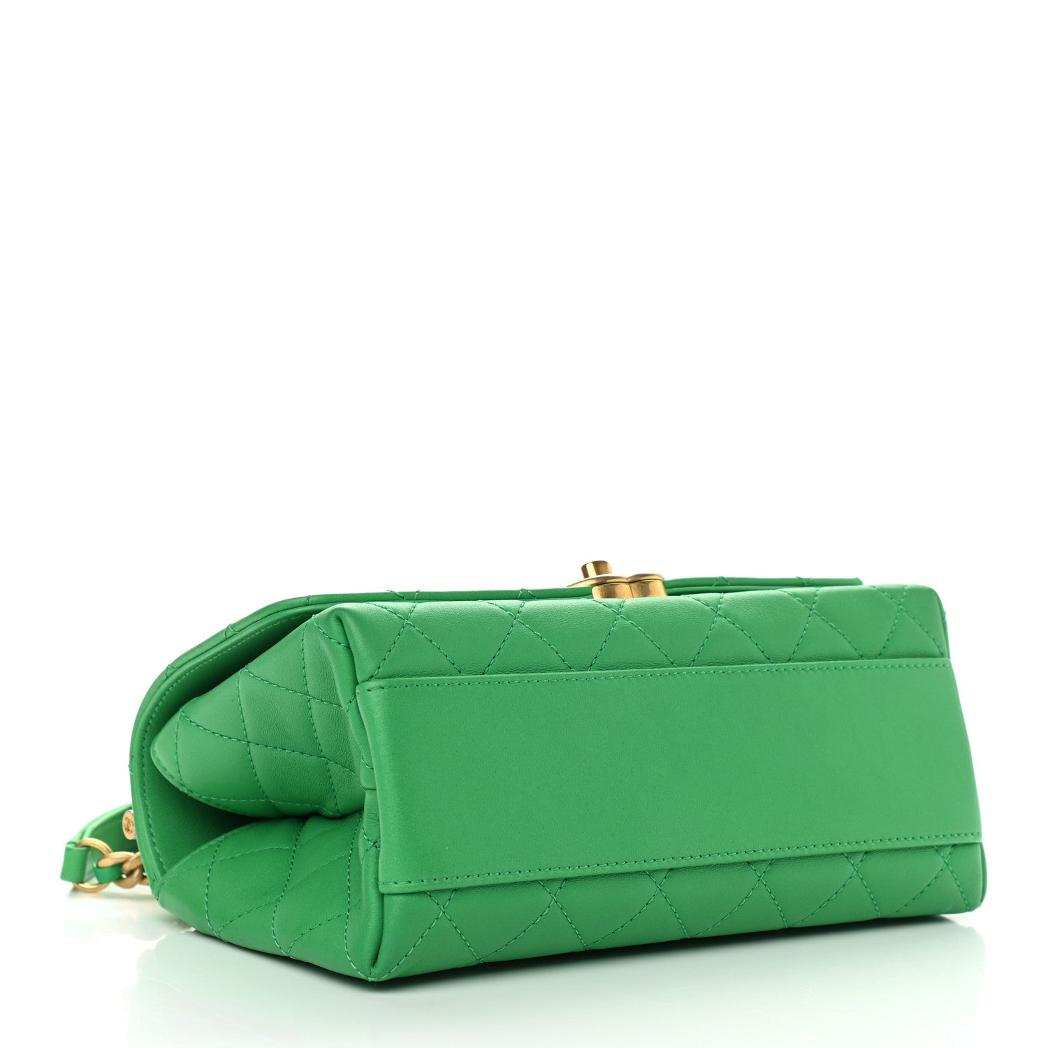Chanel Lambskin Quilted La Parisienne Top Handle Flap Green 4 of 9