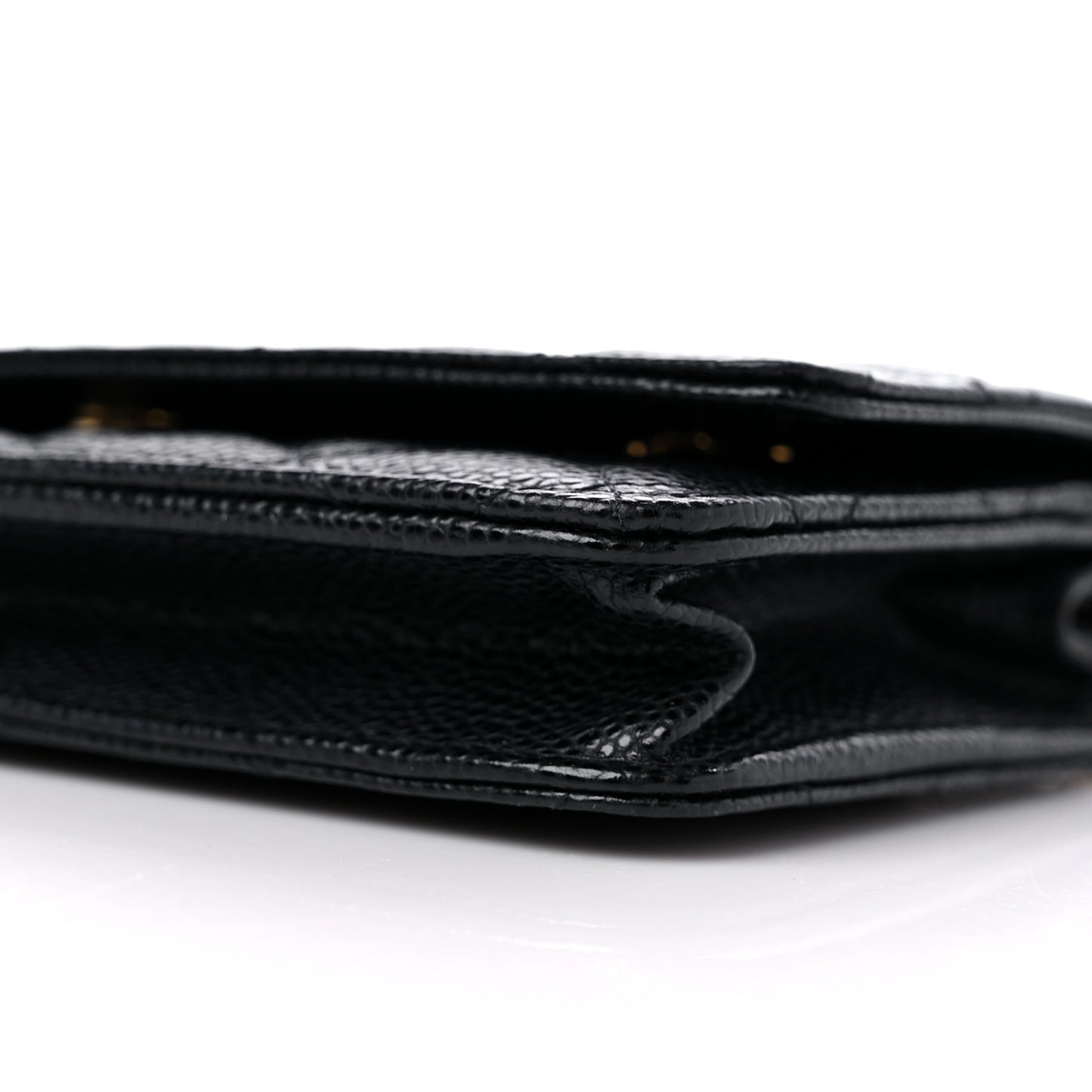Caviar Quilted Wallet on Chain WOC Black