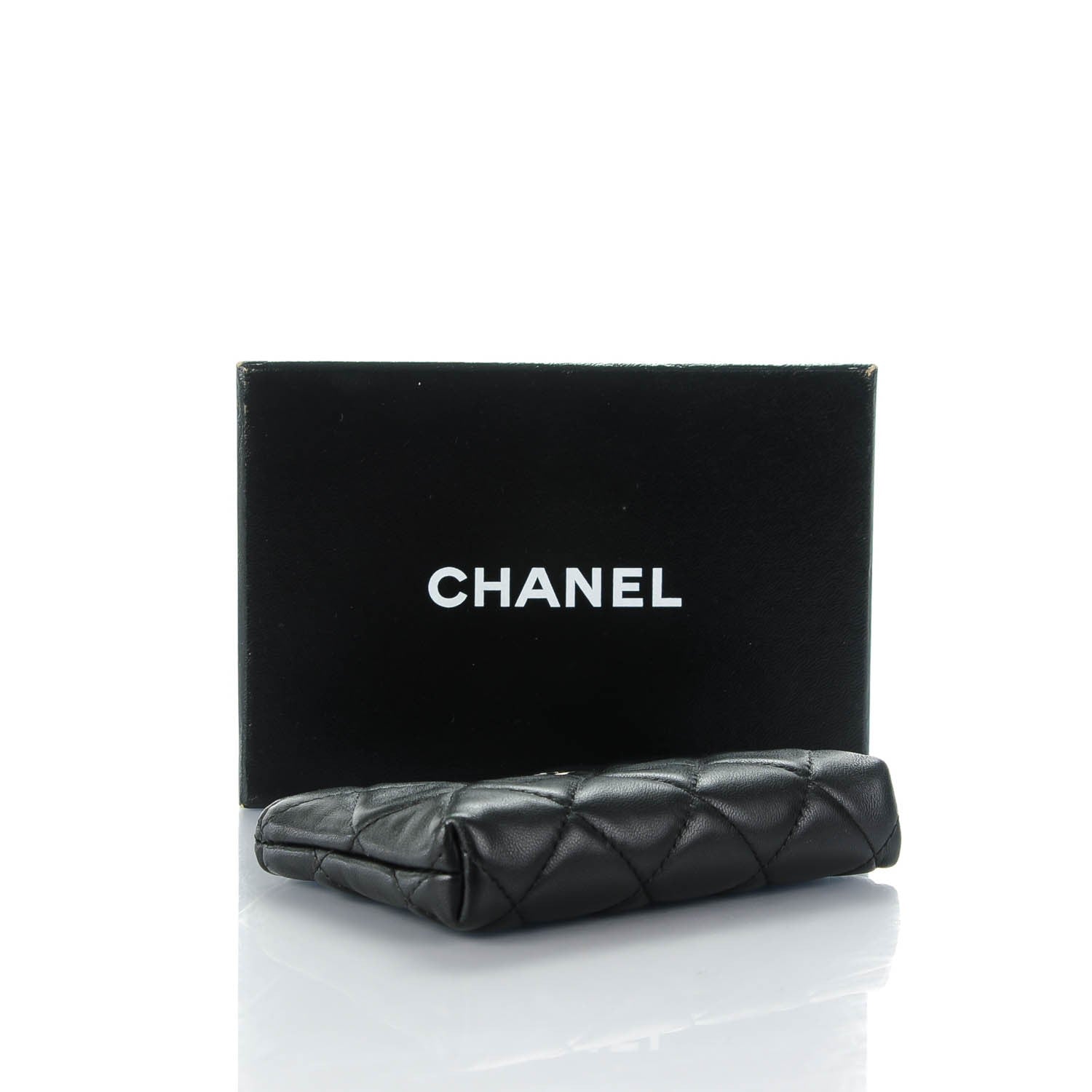 Chanel Lambskin Quilted Key Holder Case Black 4 of 7