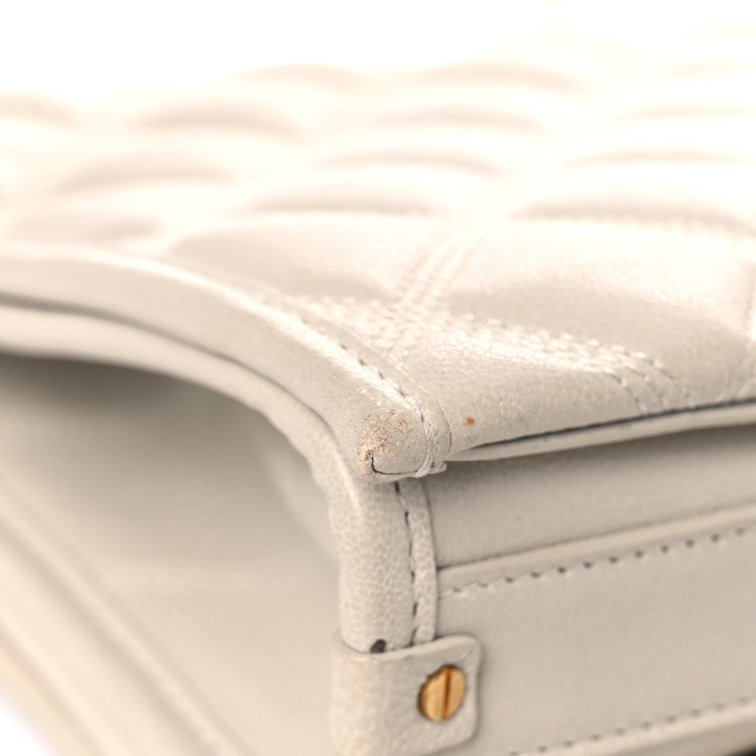 Saint Laurent Lambskin Quilted Small Becky Chain Bag Blanc Vintage 11 of 21