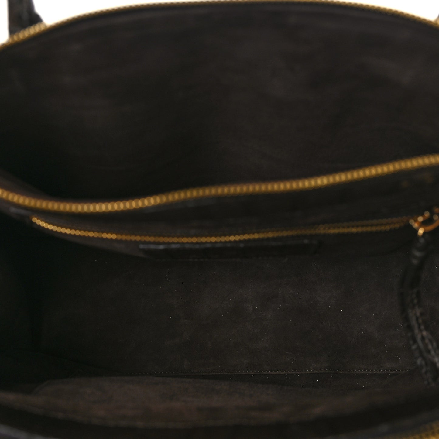 Crocodile Calf Hair Leopard Print Satchel Dark Brown