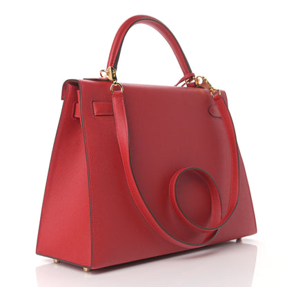 Hermes Epsom Kelly Sellier 32 Rouge Casaque 3 of 13