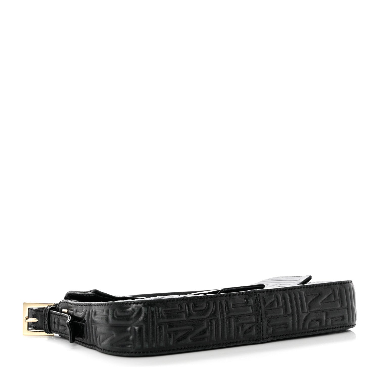 Fendi Nappa Logo Embossed Baguette Black 4 of 10