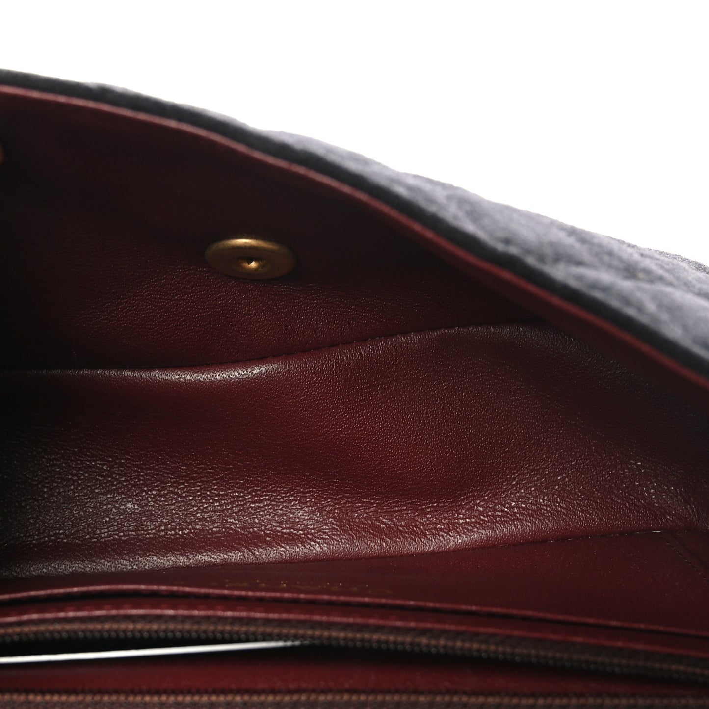 Felt Quilted Paris-Hamburg Charms Mini Rectangular Flap Dark Navy