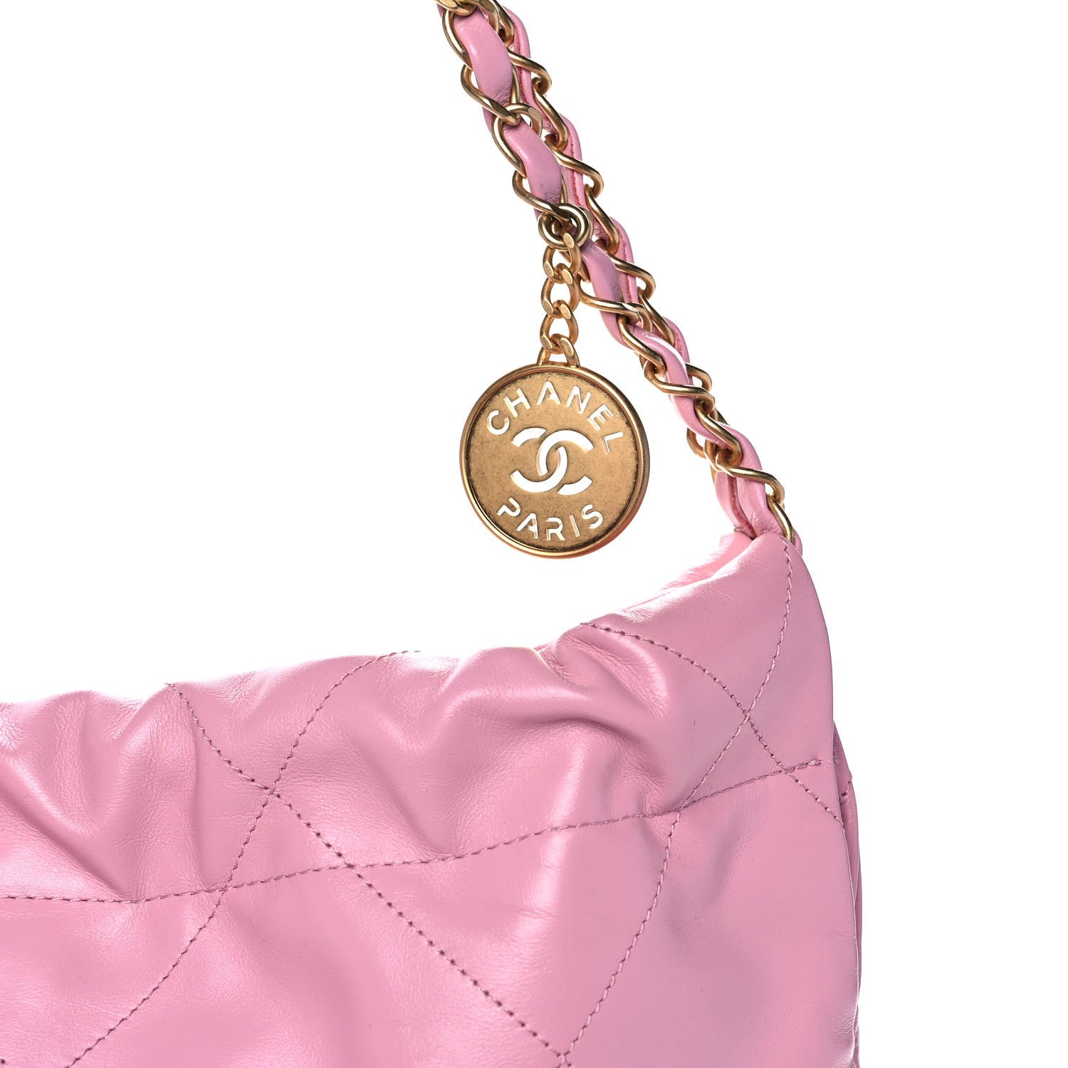 Chanel Shiny Calfskin Quilted Small Chanel 22 Pink 11 of 12