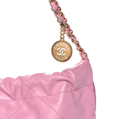Chanel Shiny Calfskin Quilted Small Chanel 22 Pink 11 of 12