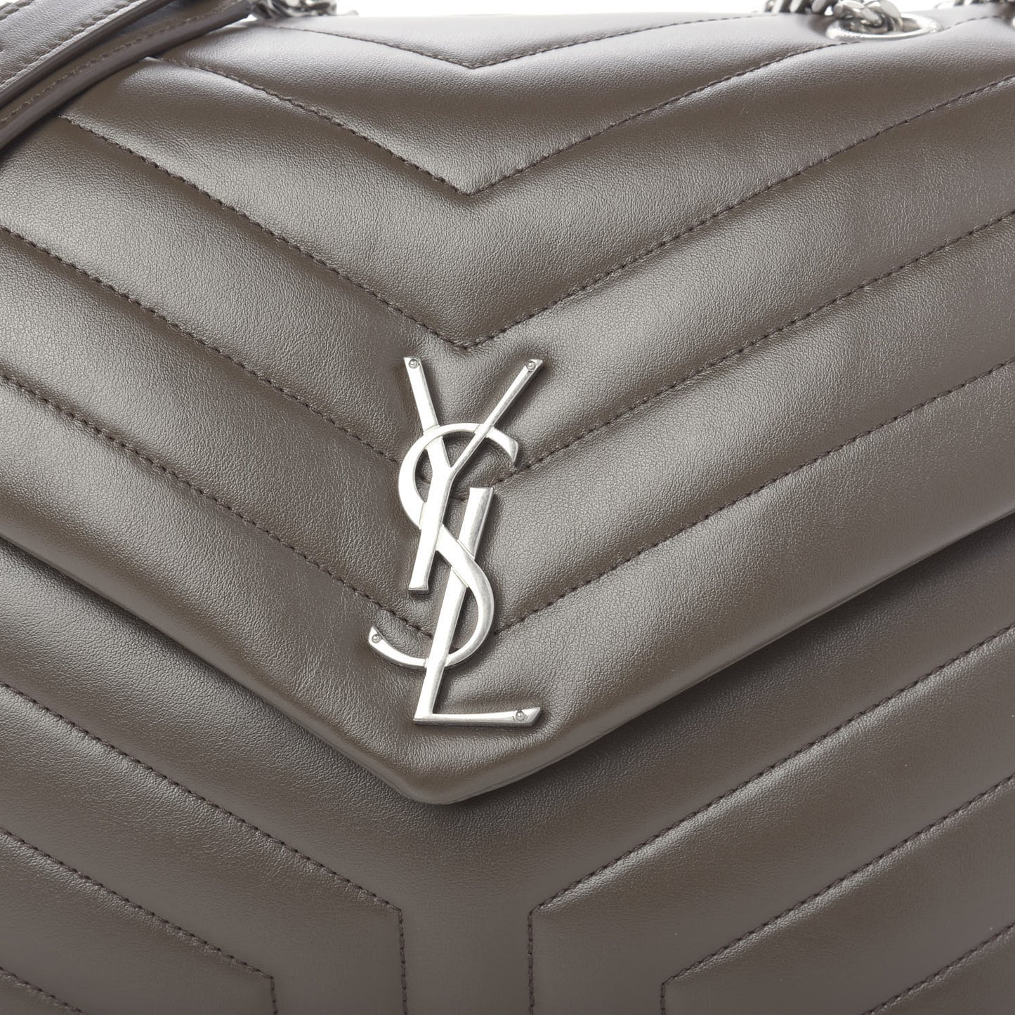Calfskin Y Quilted Monogram Medium Loulou Chain Satchel Earth