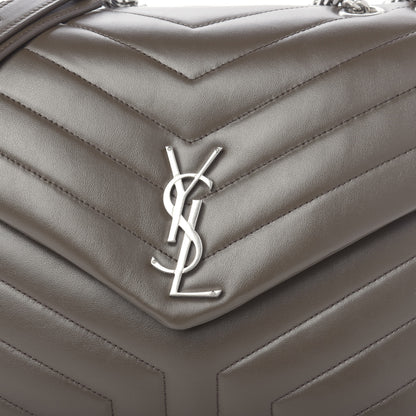 Saint Laurent Calfskin Y Quilted Monogram Medium Loulou Chain Satchel Earth 9 of 10
