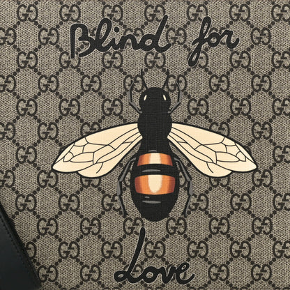 Gucci GG Supreme Monogram Blind For Love Wristlet Pouch Black 8 of 10