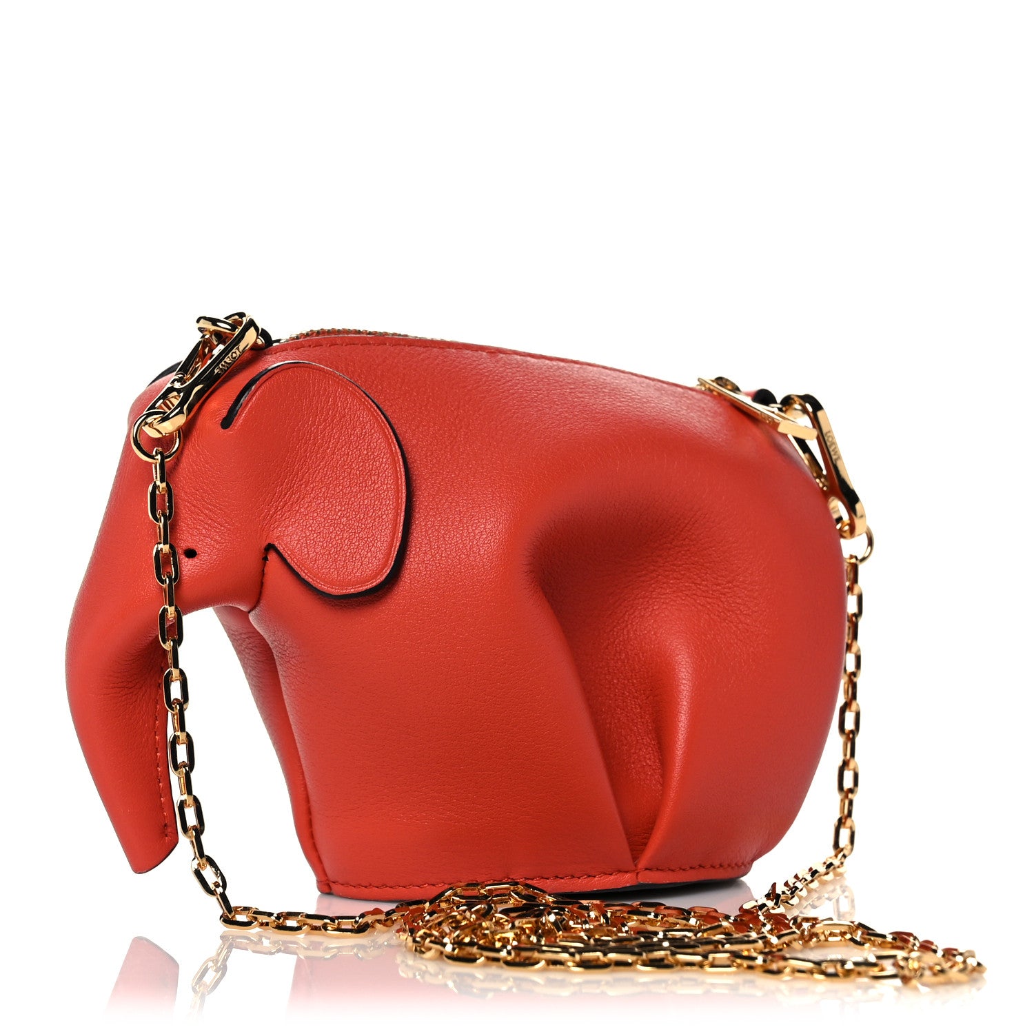 Loewe Calfskin Elephant Pouch Vermillion 3 of 8