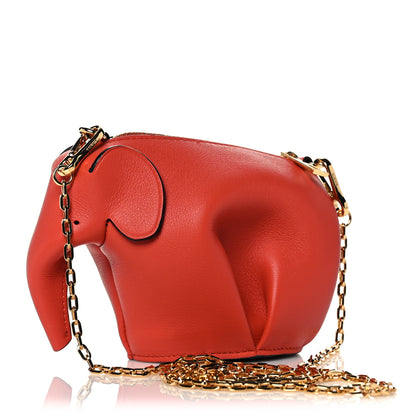 Loewe Calfskin Elephant Pouch Vermillion 3 of 8