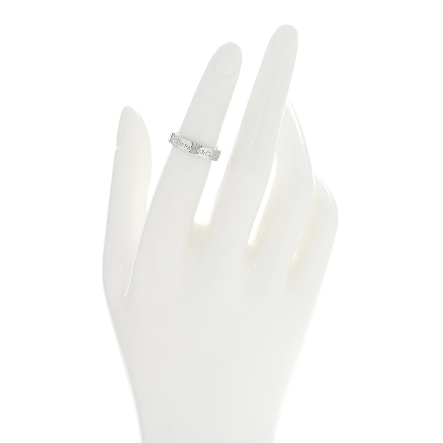 Platinum Diamond 4mm Logo Band Ring 49 5