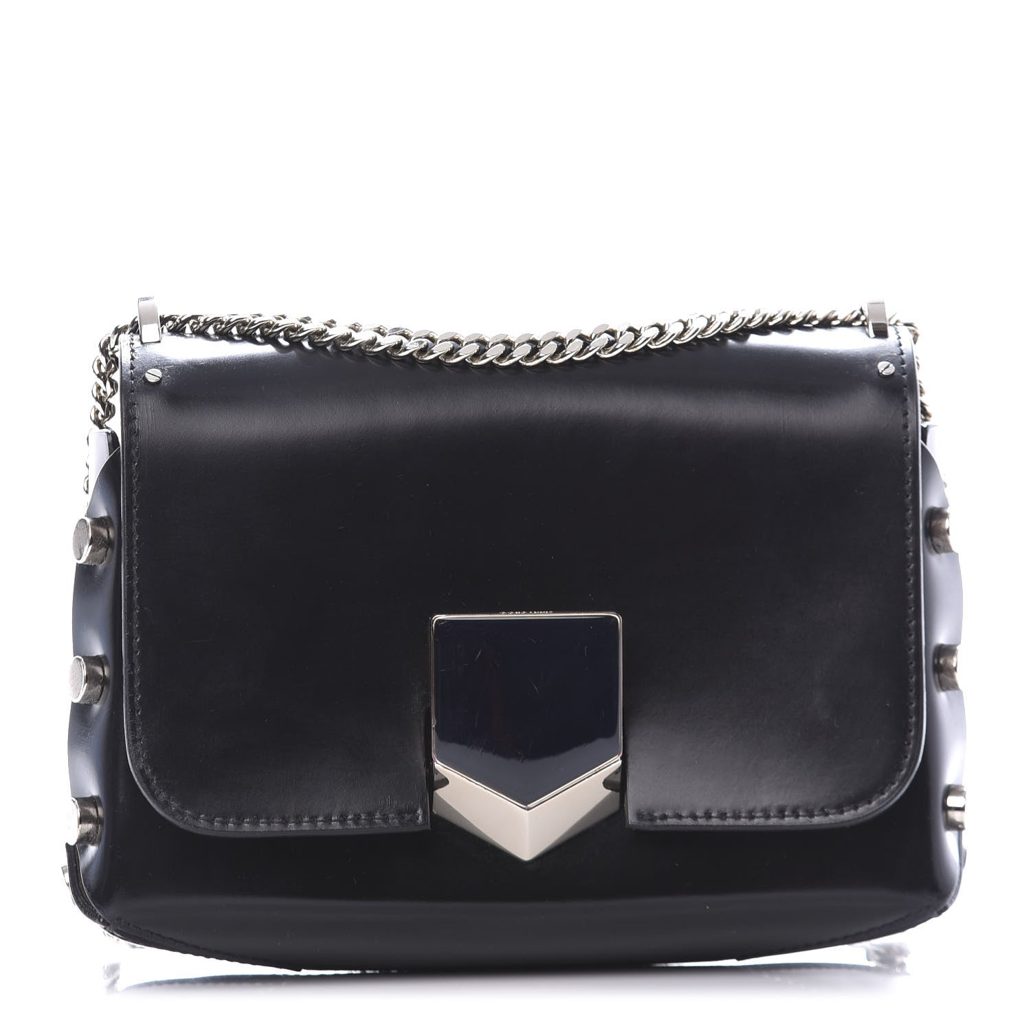 Jimmy Choo Spazzolato Lockett Petite Shoulder Bag Black 1 of 11