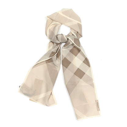 Burberry Silk Check Lightweight Scarf Archive Beige 1 of 4