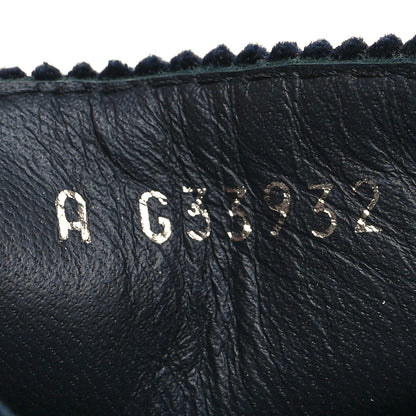 Chanel Velvet Satin Cap Cap Toe Short Boots 36 Navy Black 6 of 7