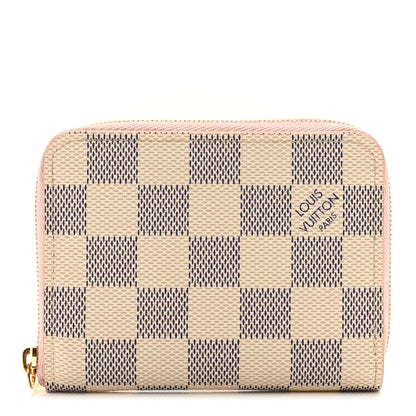 Louis Vuitton Damier Azur Zippy Coin Purse Rose Ballerine 1 of 7