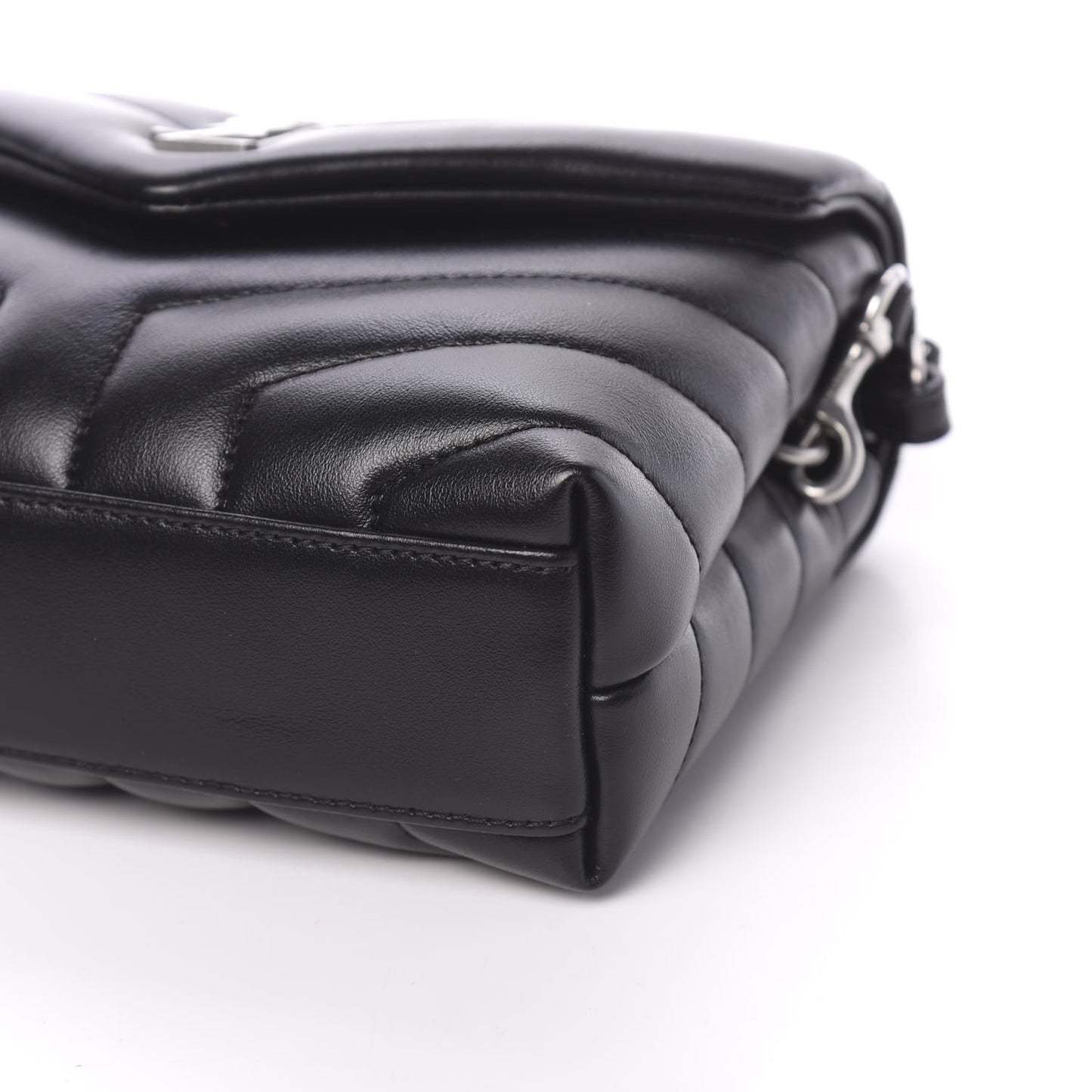 Calfskin Y Quilted Monogram Toy Loulou Crossbody Bag Black