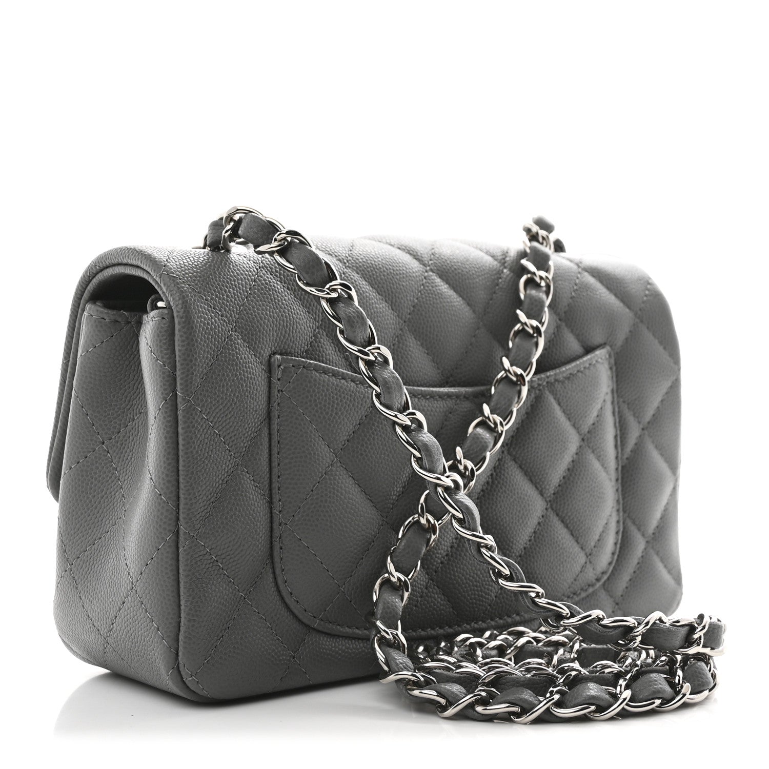 Chanel Caviar Quilted Mini Rectangular Flap Grey 3 of 11