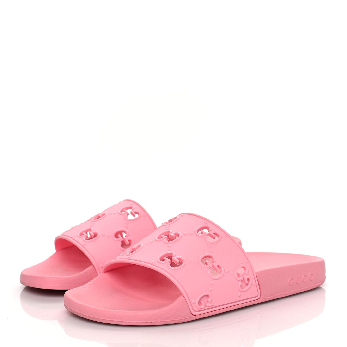 Rubber GG Monogram Perforated Womens Slide Sandals 39 Rose Box