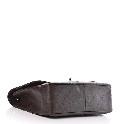 Chanel Caviar Quilted Jumbo Single Flap Dark Brown 4 of 13