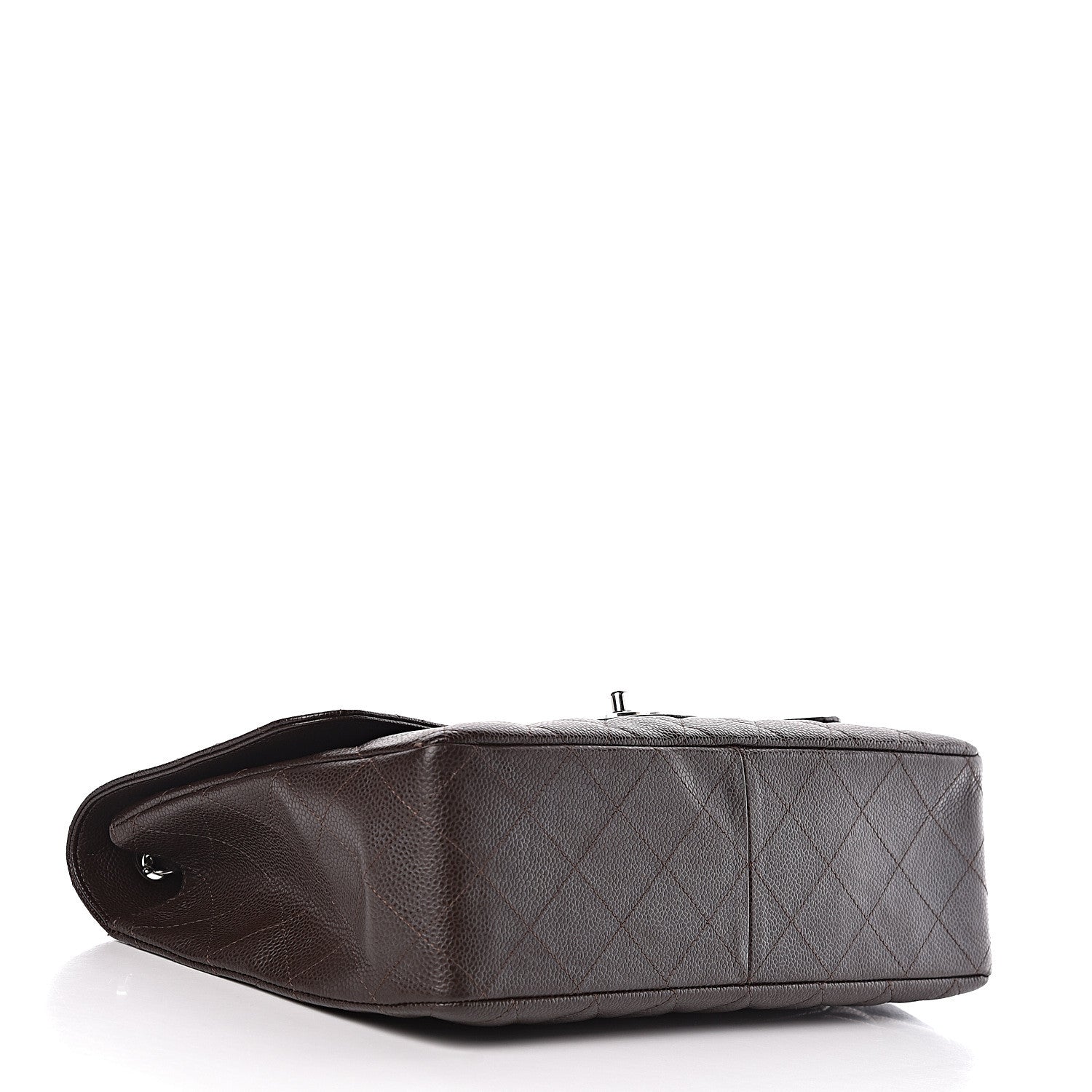 Chanel Caviar Quilted Jumbo Single Flap Dark Brown 4 of 13