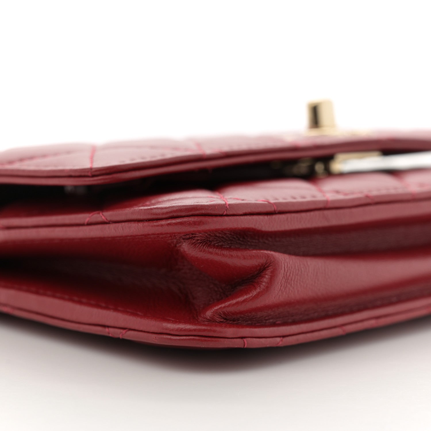 Chanel Lambskin Quilted Trendy CC Wallet On Chain WOC Red 9 of 14